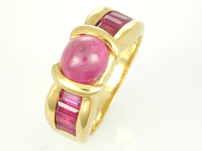 Ruby Ring Yellow Gold 18K Size 5.5, R1.10,R2.00, 7.23 g, 0 x 0 x 0 x mm