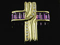 Amethyst   Cross Pendant with Diamonds