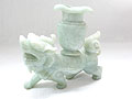 Jade Lion White Vase