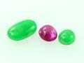 Cabochon Ruby + Jade Trio, Burma