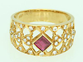 Ruby &amp; Diamond Ring 18K Yellow Gold Size 6.50, , 4.36 g, 0 x 0 x 0 x 