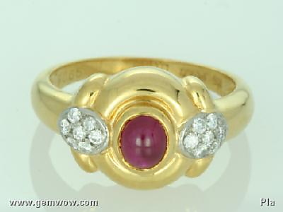 Ruby &amp; Diamond Ring 18K Yellow Gold Size 6, , 4.99 g, 0 x 0 x 0 x 