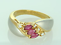 Ruby & Diamond Ring 18K Yellow Gold Size 6