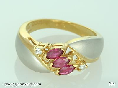 Ruby &amp; Diamond Ring 18K Yellow Gold Size 6, , 6.43 g, 0 x 0 x 0 x mm