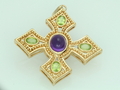 Amethyst & Peridot Pendant Yellow Gold 18K