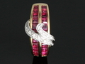 Platinum and 18k Yellow Gold  Ruby ring with Diamond, size 6, Bangkok, Thailand