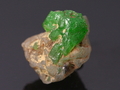 Green Diopside on Sapphire Crystal