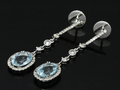 White Gold Aquamarine Earring