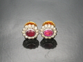 Ruby & Diamond Earrings with Yellow Gold