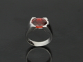 Orange Garnet Ring with White Gold