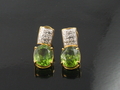 Peridot & Diamonds Earrings  with 18 K Yellow Gold
