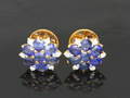 Sapphire & Diamond Earrings with Yellow Gold