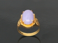 Lavender Jade Ring with 18K Yellow Gold