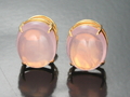 Rose Quartz Earrings with 18k Yellow Gold