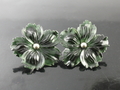 Nephrite ???Flower Earrings, Myanmar