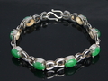 Jade Hand Chain with Silver