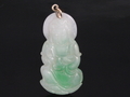 Jade Buddha Pendant with Silver