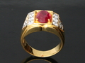 Ruby and Diamond Ring with Yellow Gold