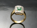 Emerald and Diamond Ring with Yellow Gold