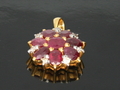Ruby and Diamond Pendant with Yellow Gold