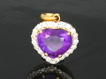 Amethyst and Diamond Pendant with White Gold