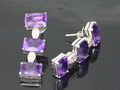 Amethyst and Diamond Earrings with White Gold