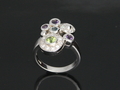 Spinel and Diamond Ring with White Gold