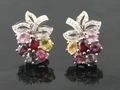 Spinel and Diamond Earrings with White Gold