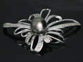 Black Pearl and Diamond Pendant with White Gold
