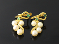Earrings Gold ( 18k ) Pearls & Emerald